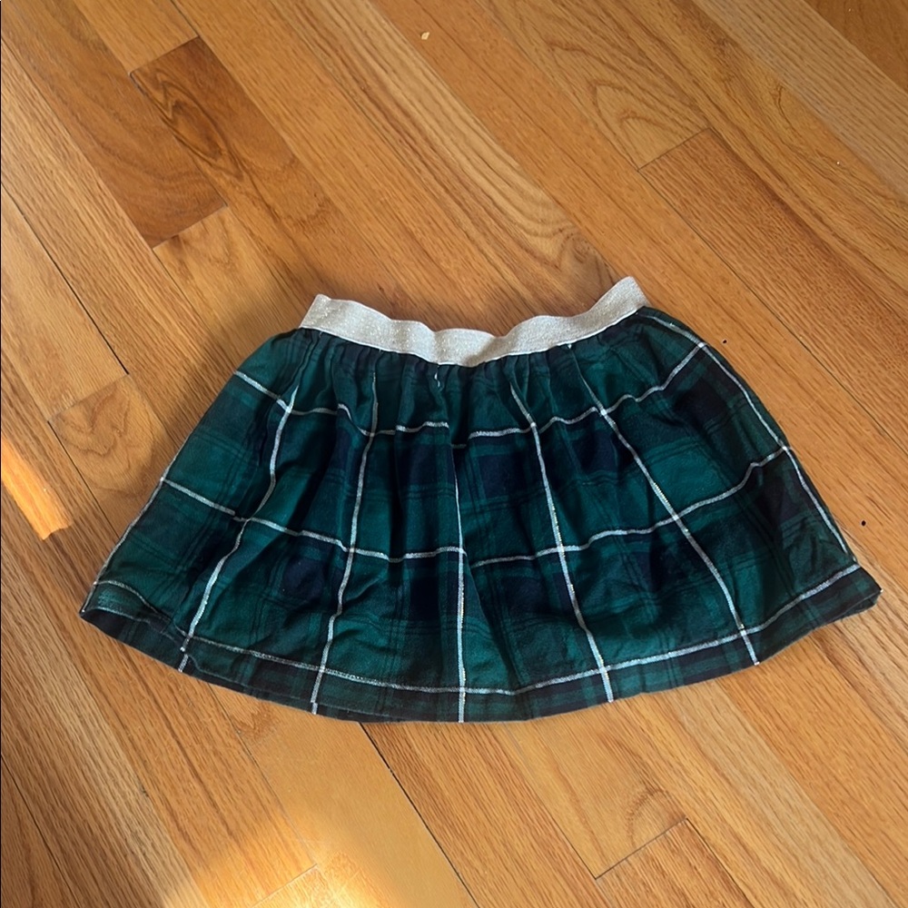 Kids Plaid Green Skirt